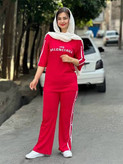 ست تی شرت و شلوار زنانه بالینسیاگا سه خط جنس پنبه گلکسی فری سایز 38 تا 46