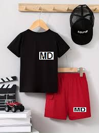 ست تی شرت و شلوارک راحتی زنانه نخی طرح MD برند NEW LOOK
