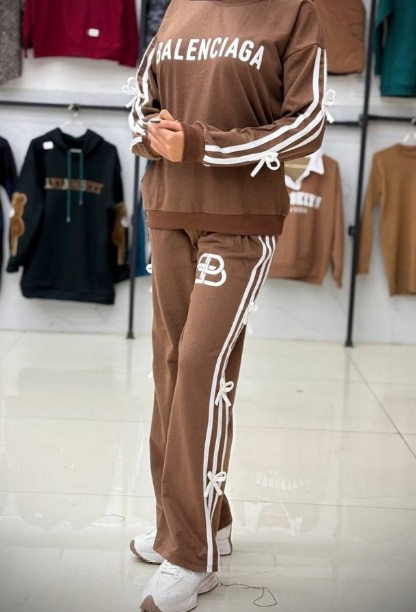 ست دورس و شلوار بگ  زنانه تو کرک مدل بالنسیاگاBAlenciaga صدری