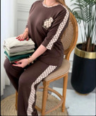 ست تی شرت و شلوار بگ زنانه طرح خرسی فری سایز نخ پنبه اعلا خانگی و مجلسی unique