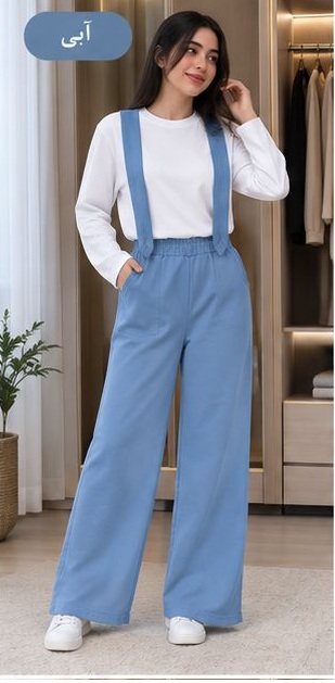 ست تی شرت و شلوار پاییزه زنانه طرح کروات ابی